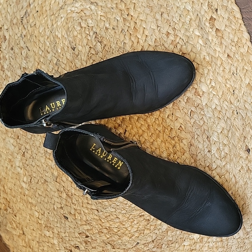 Ralph Lauren Black Leather Upper Shoes